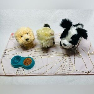 American Girl Dog Lot Doll Dogs + OG Blanket + OG Food Toy Lot